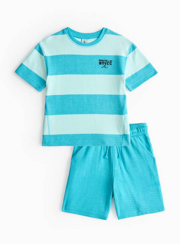 Mid Blue Jersey T-Shirt & Shorts Set 1-2 years